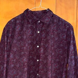Massimo Dutti Dark Red Patterned Shirt